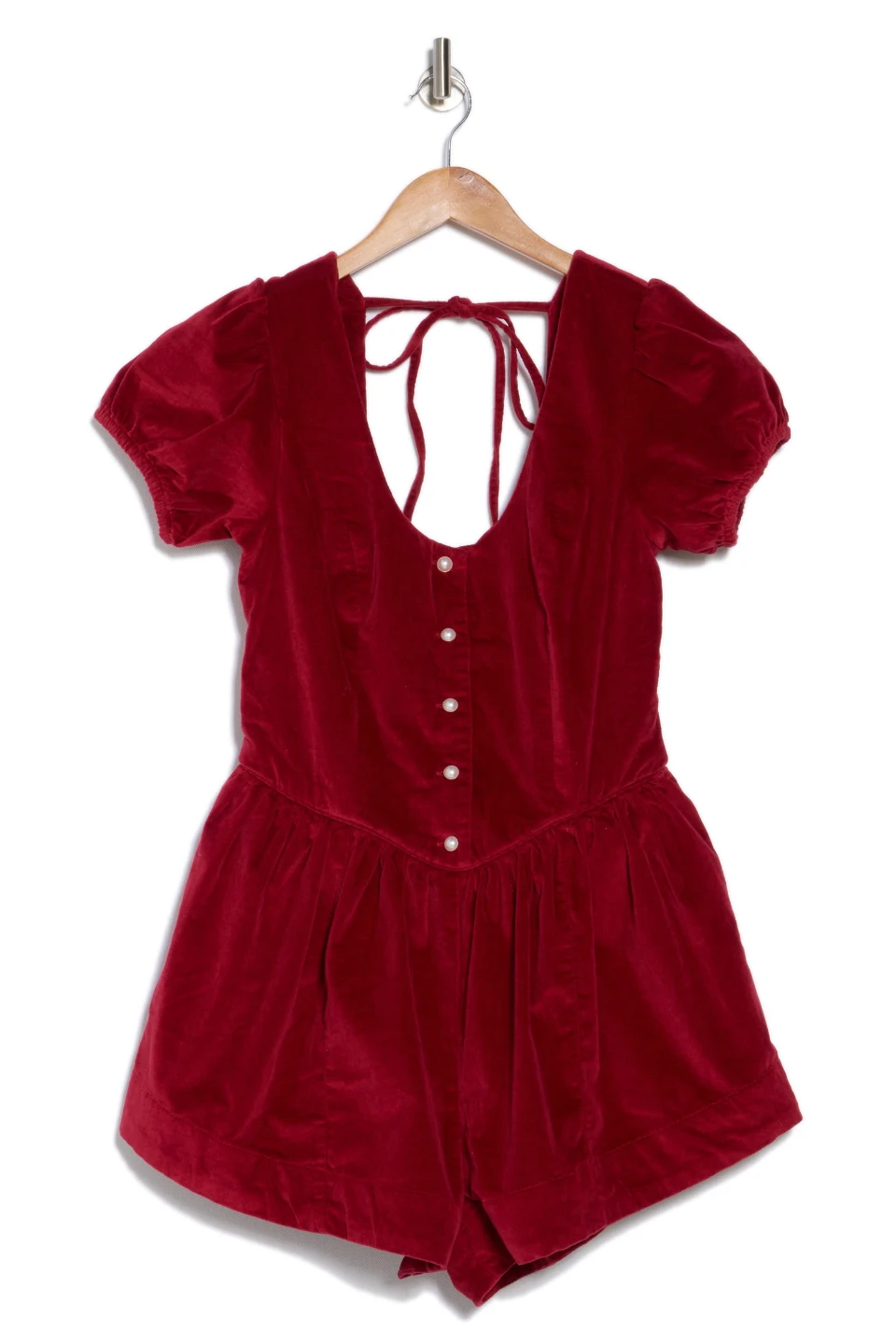Free People Silver Bells Velvet Romper