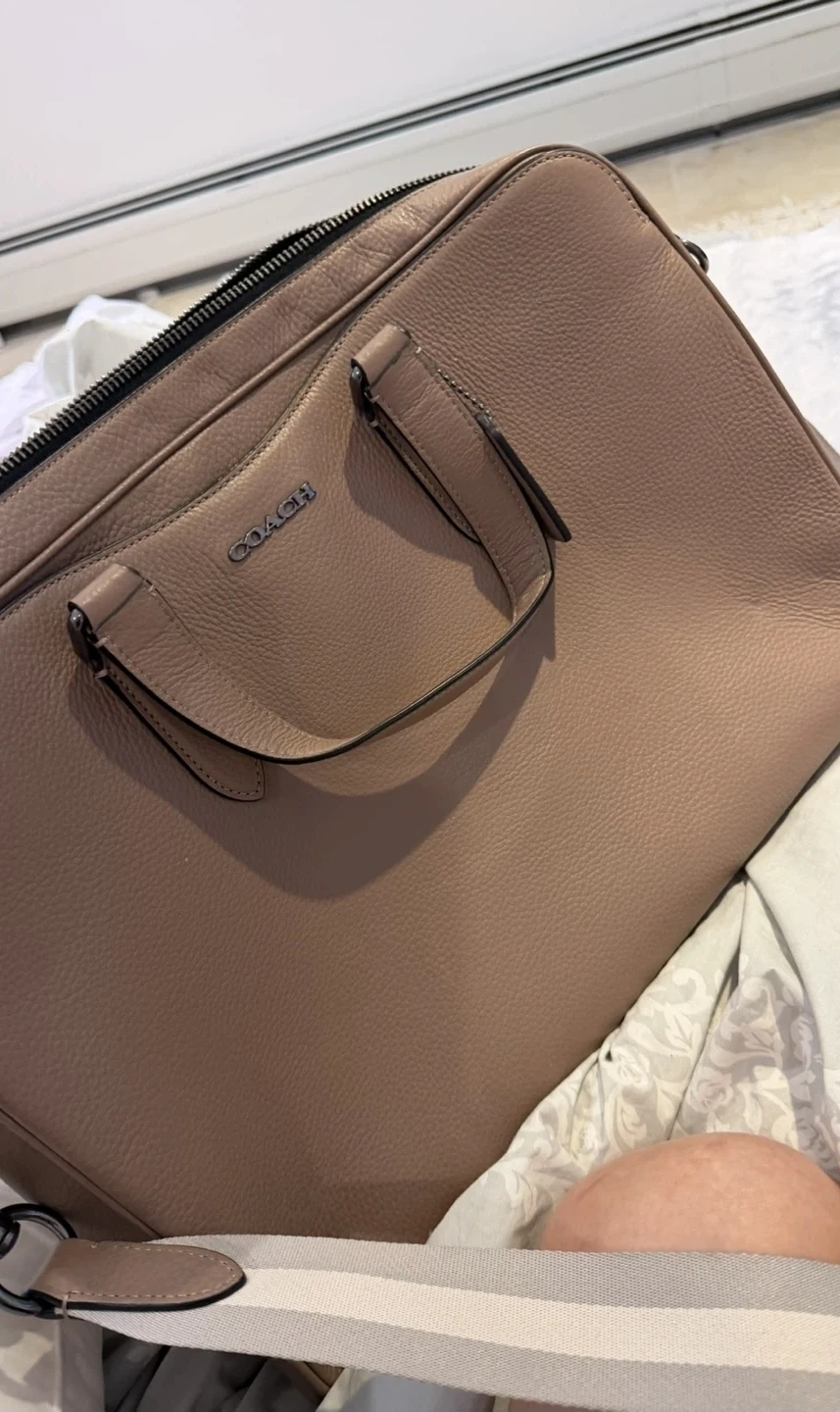 🥕Coach Leather Briefcase Taupe - photo 2