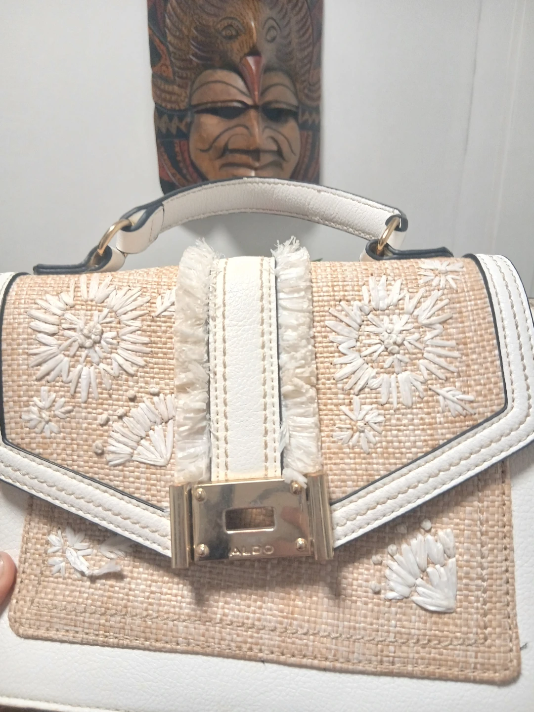 ALDO Embroidered Straw Satchel - photo 2