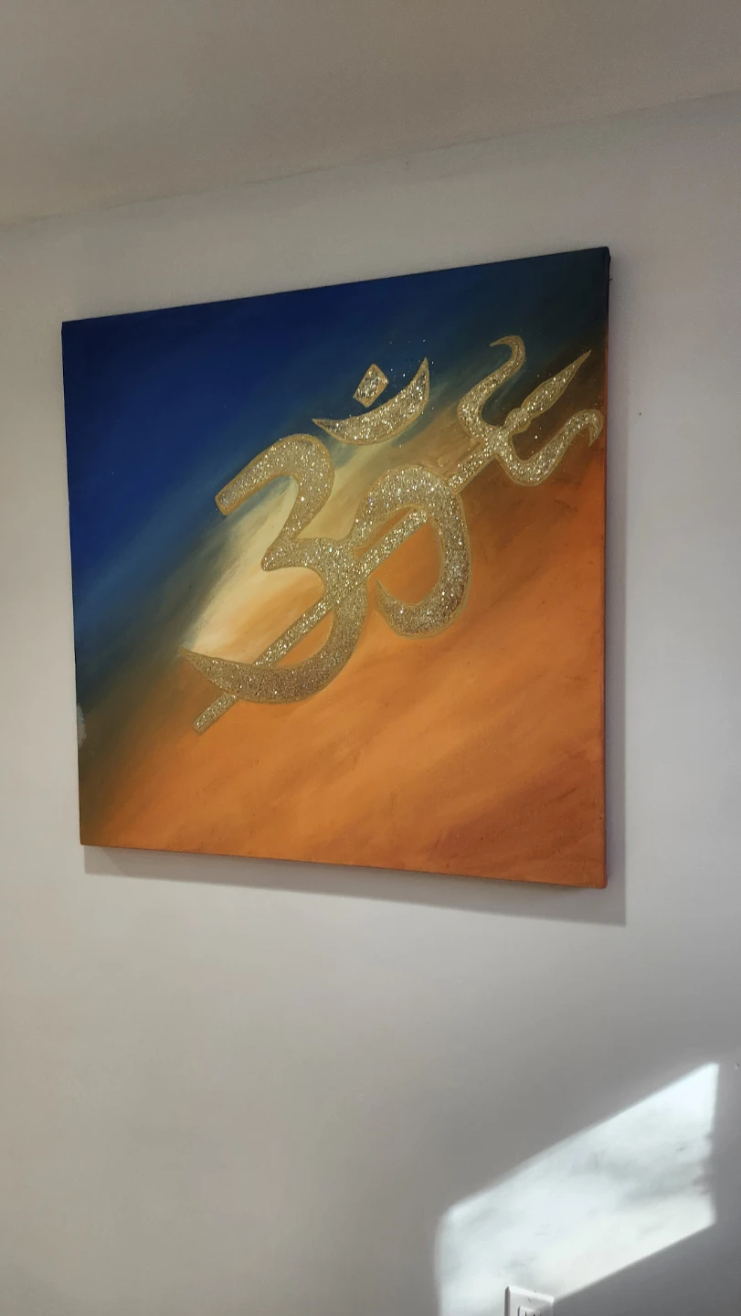 Decorative Om and Trishul Wall Canvas