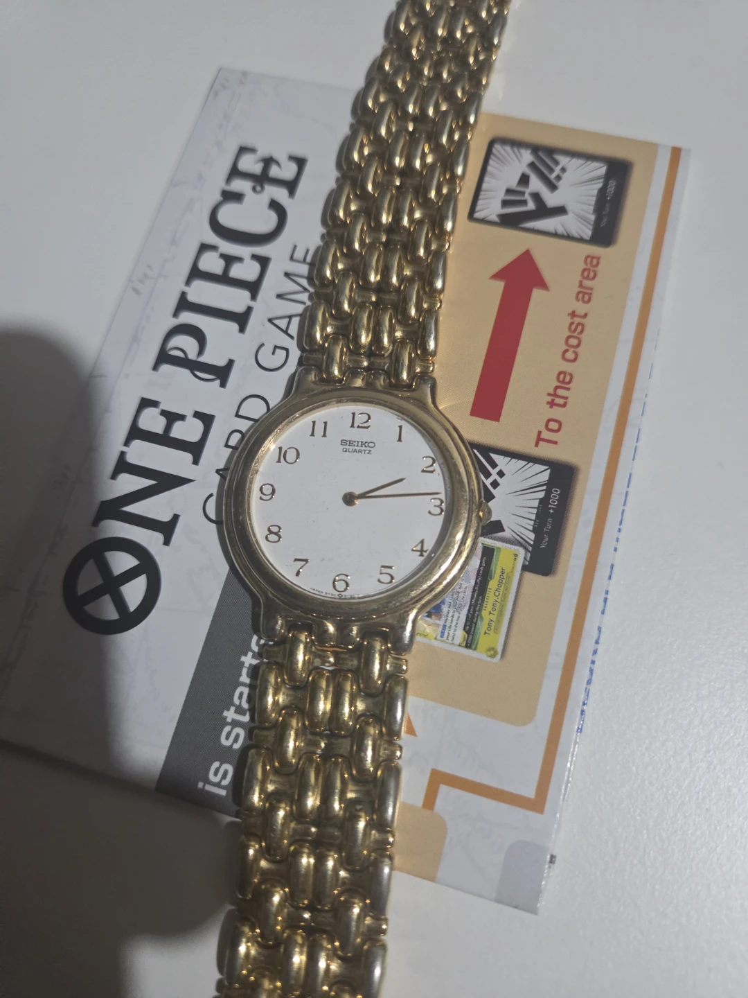 Seiko Quartz Gold-Tone Wristwatch 5Y20-6060
