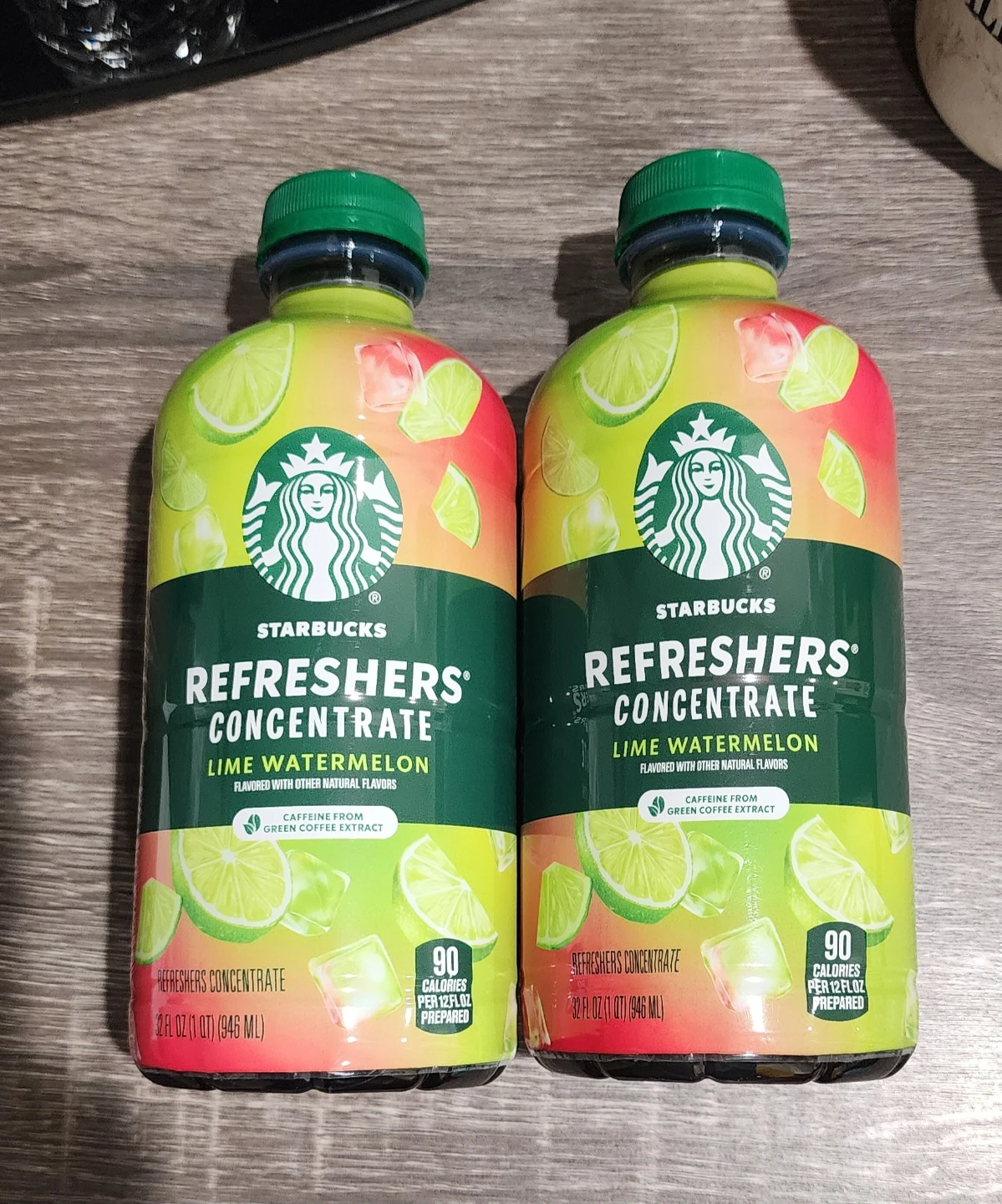 Two Starbucks Refreshers Lime Watermelon Concentrates
