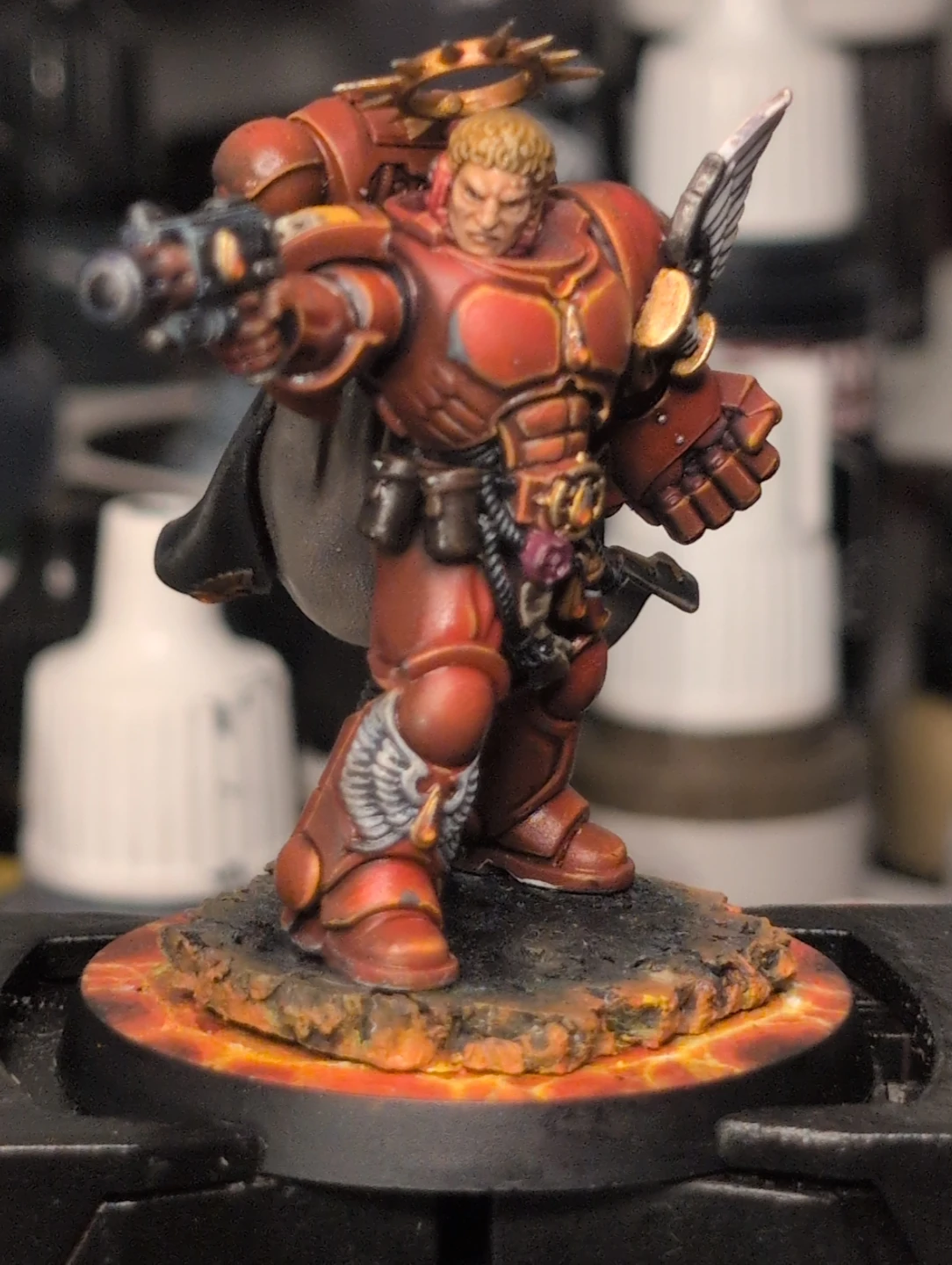 Painted Blood Angels Captain Space Marine Miniature - photo 2