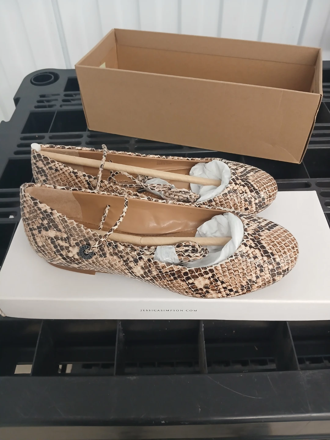 Jessica Simpson Bingley Flats Natural Snake Print