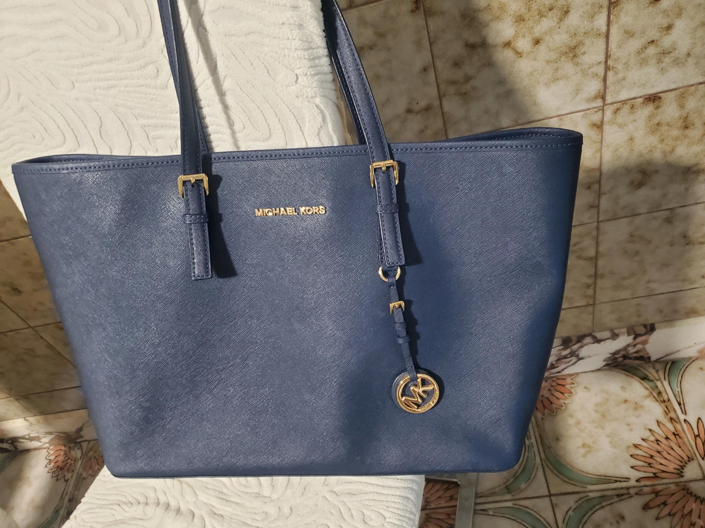 Michael Kors Navy Blue Tote Bag