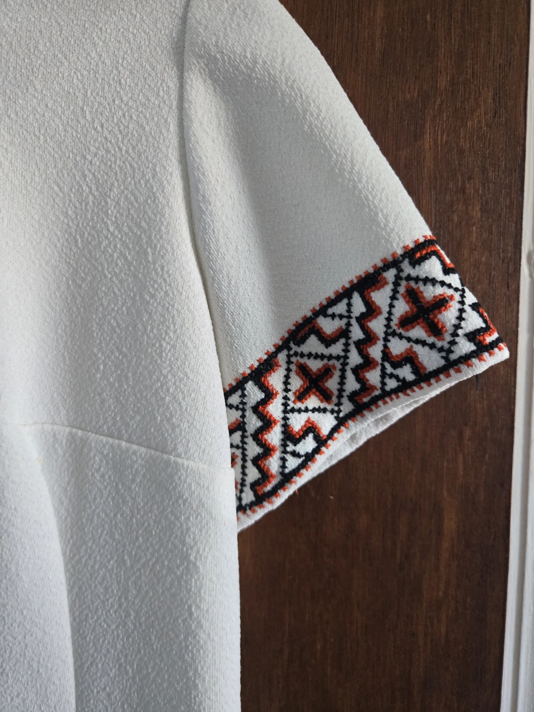 White Ukranian  Embroidered Short Sleeve Dress - photo 3