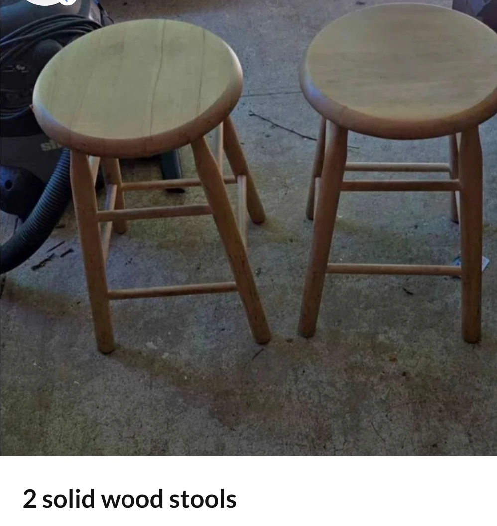 set of stools all wood.