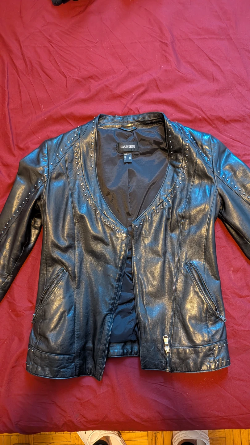 Danier Black Leather Studded Jacket