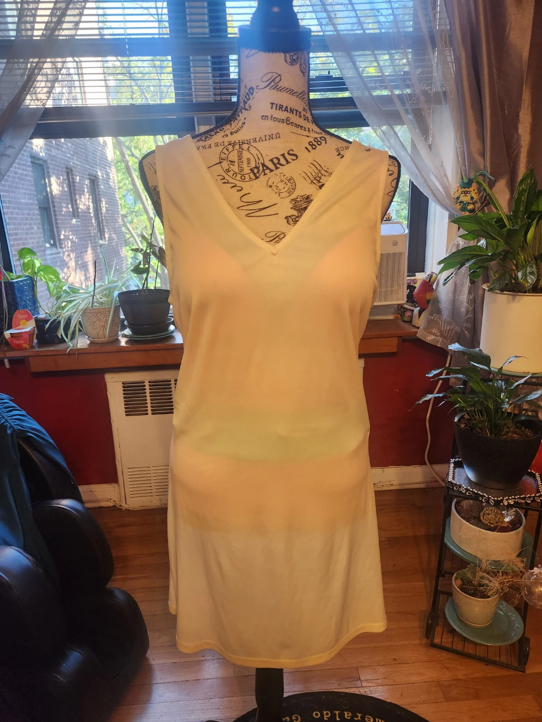 BCBG Ivory  Black Polka Dot Sheer Organza Shift Dress with Slip - photo 5