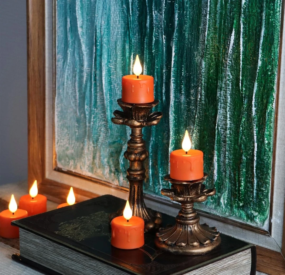 Set of Orange LED Flameless Candles - photo 4