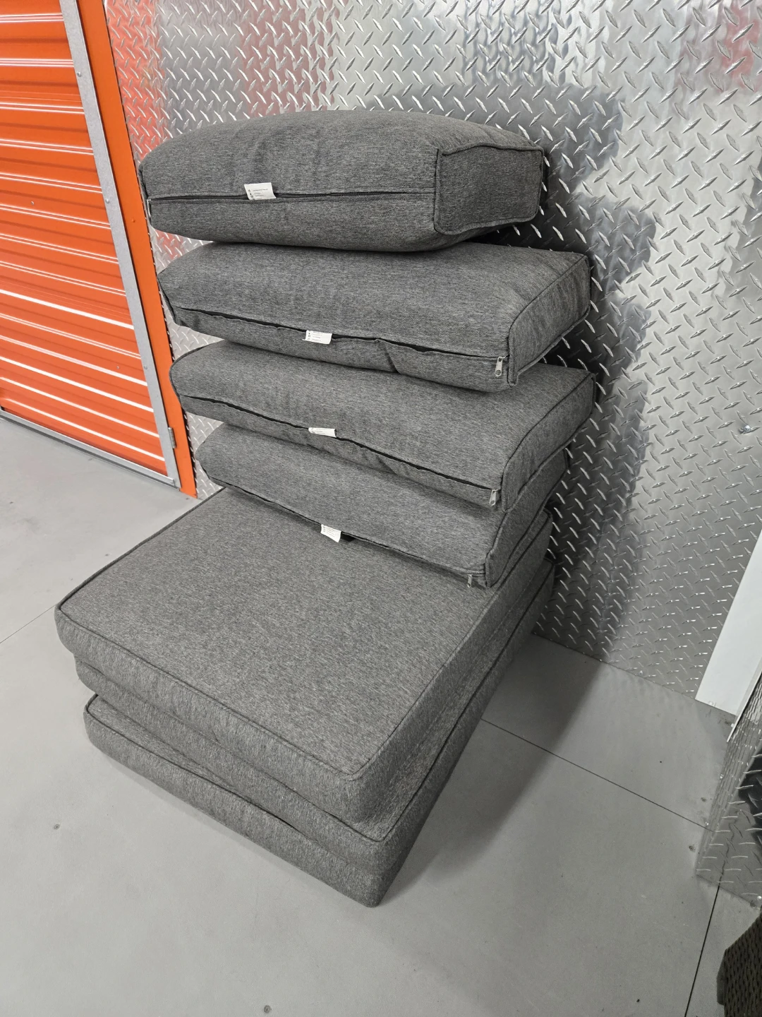 7-Piece Deep Seat Patio Cushion Set Grey
