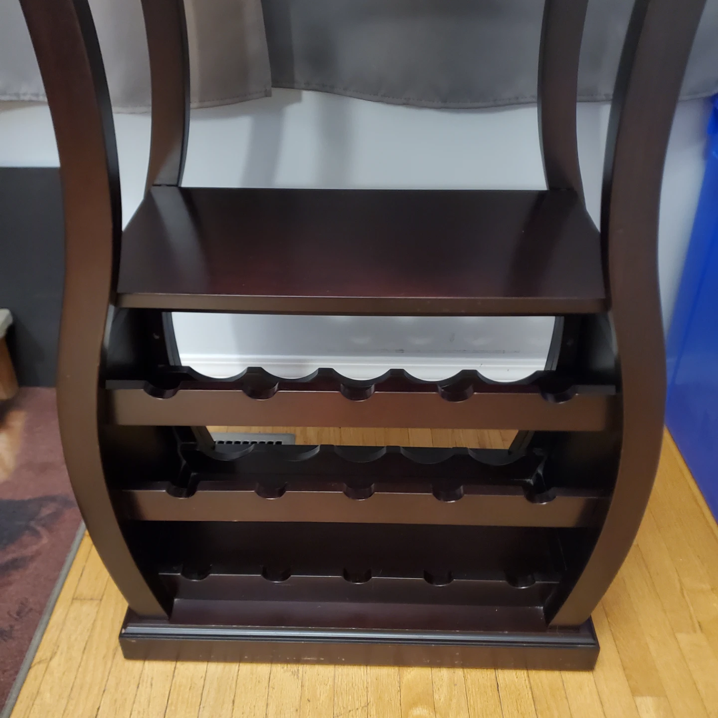 Dark Wood Wine Rack Table - photo 3