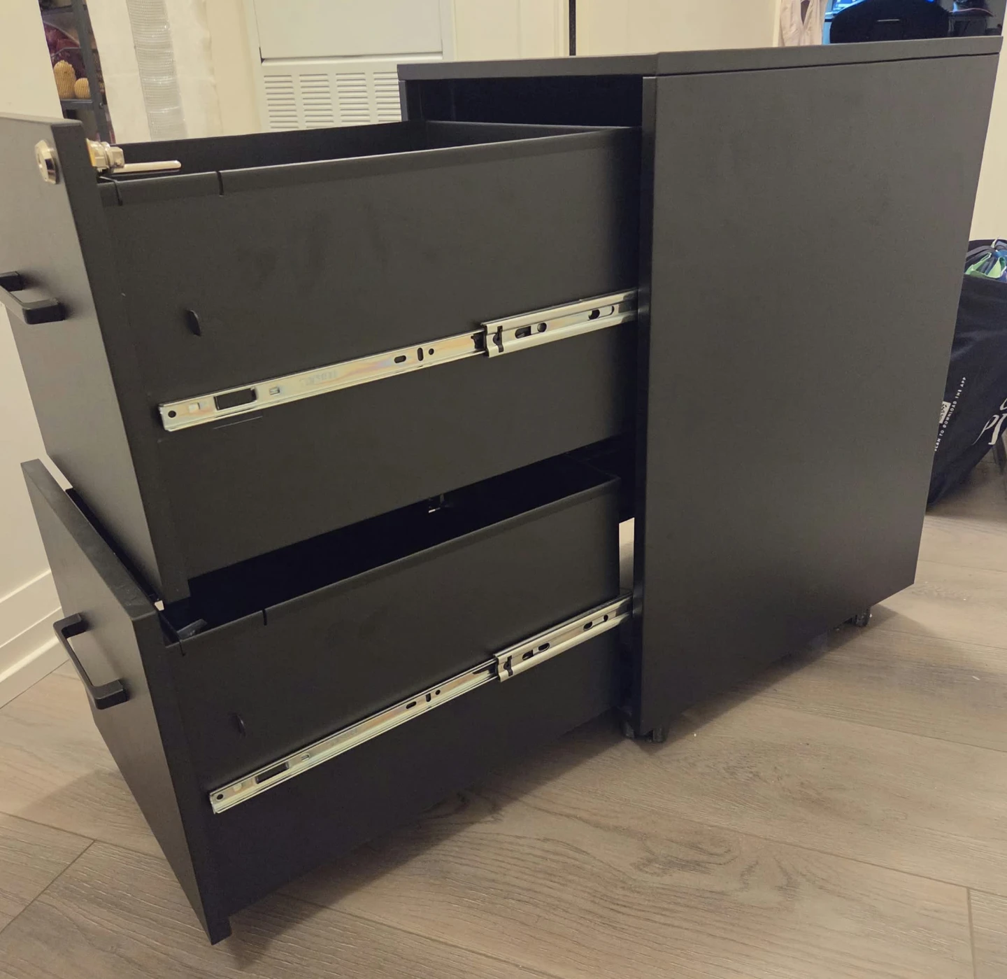 Black 2-Drawer Filing Cabinet - photo 2