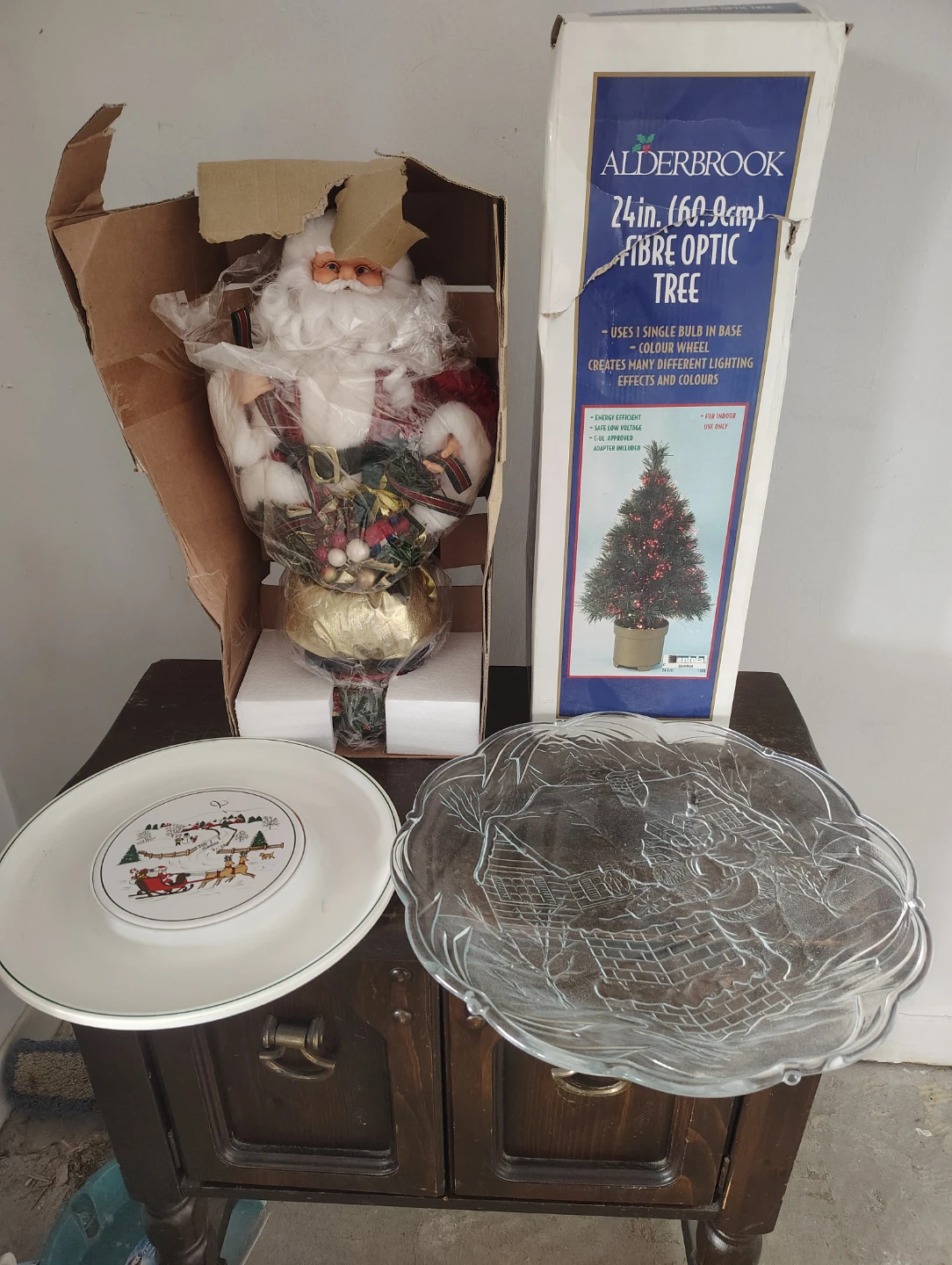 Clear Glass Christmas Serving Platter