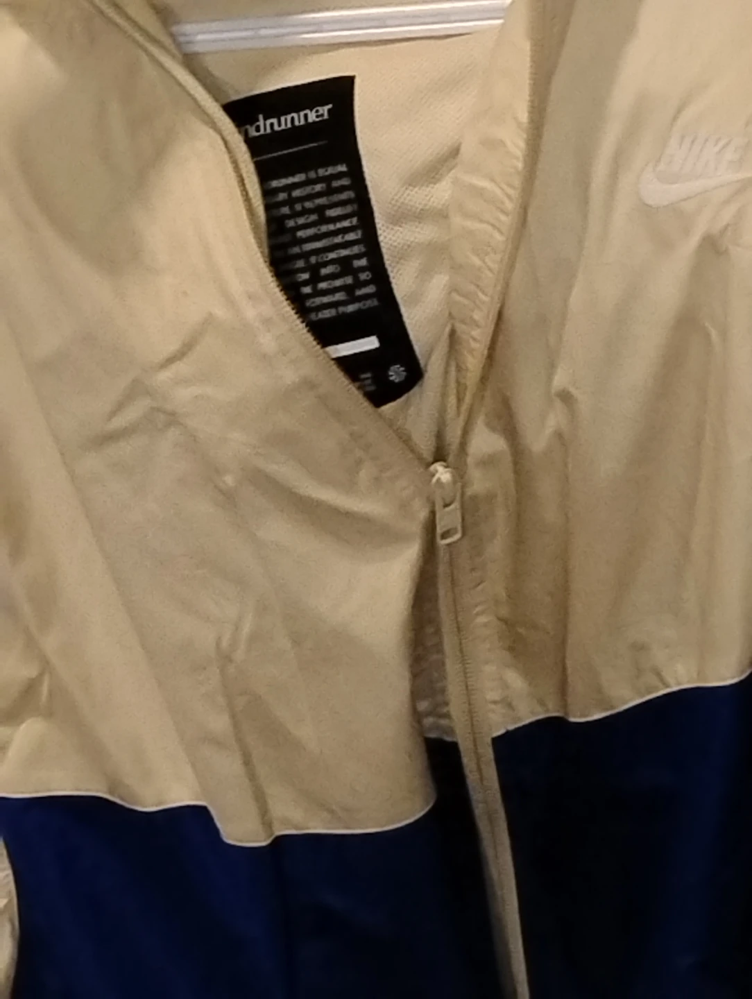 Nike Windrunner Jacket - Beige and Blue - Large - photo 5