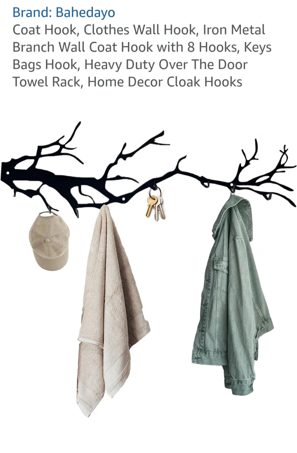Bahedayo Iron Branch Wall Coat Hook - photo 4