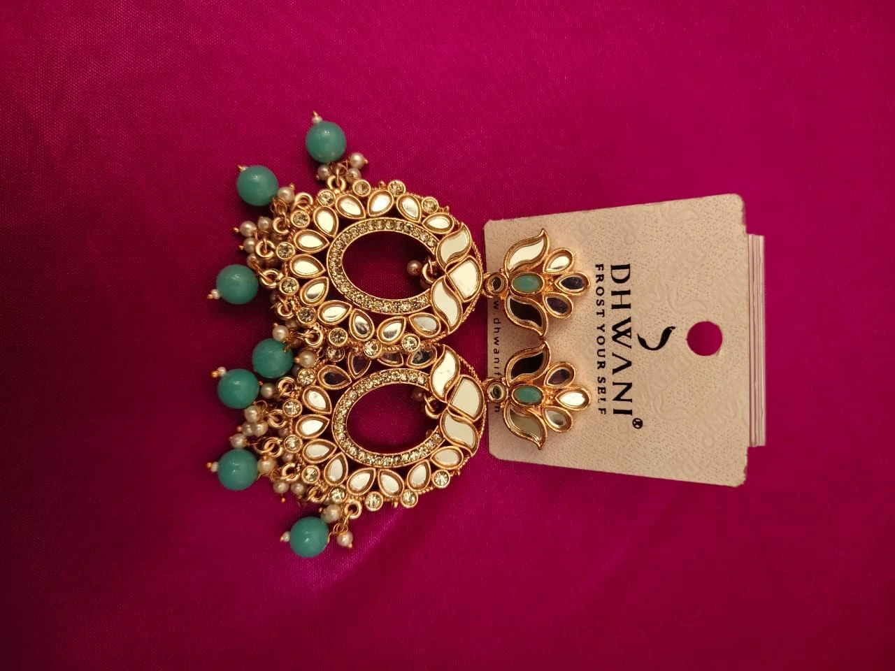 Dhwani Mirror and Bead Drop Earrings