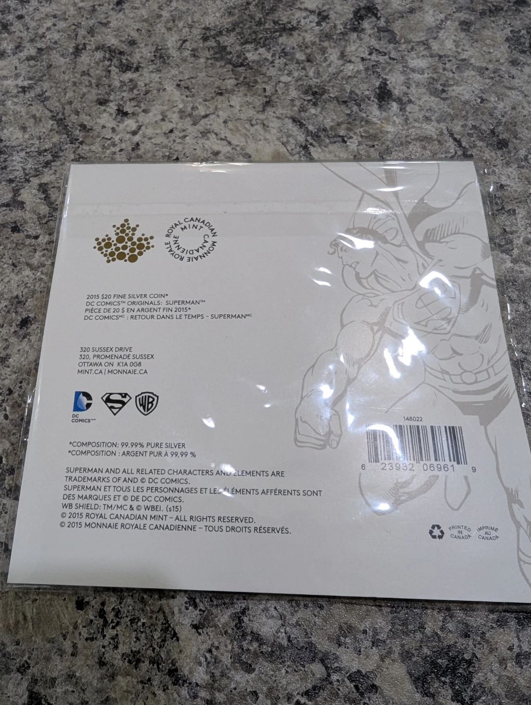 2015 Royal Canadian Mint Superman Fine Silver Coin - photo 3
