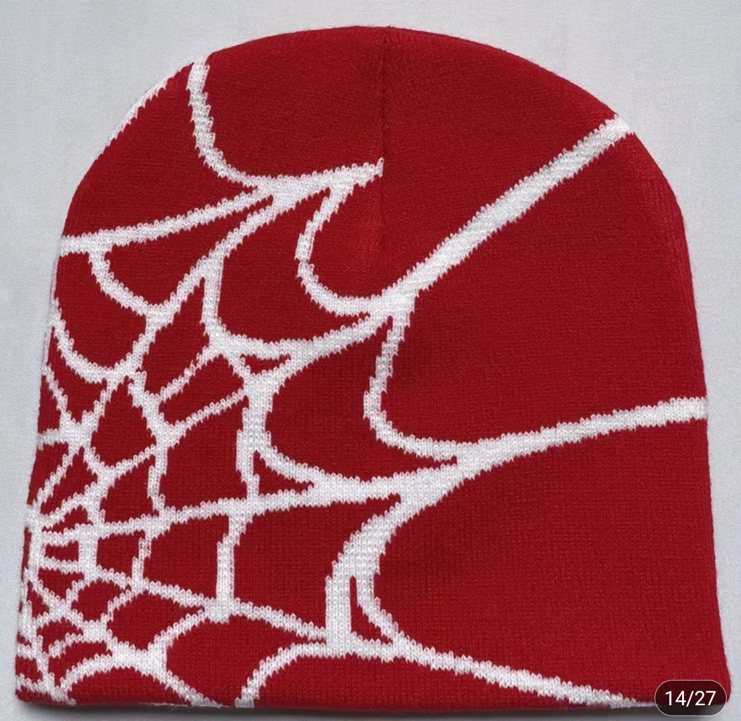 Spiderweb Pattern Knit Beanies - photo 2