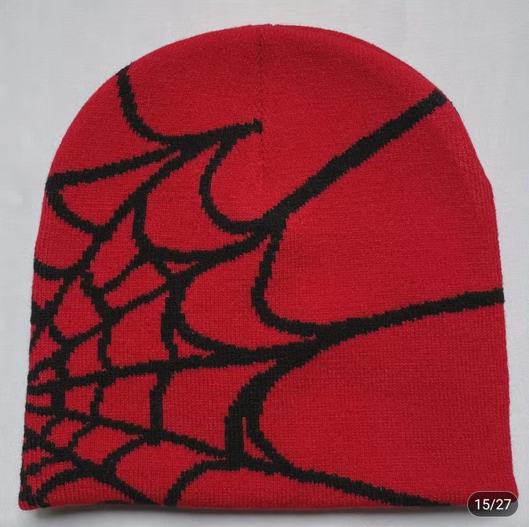 Spiderweb Pattern Knit Beanies - photo 3