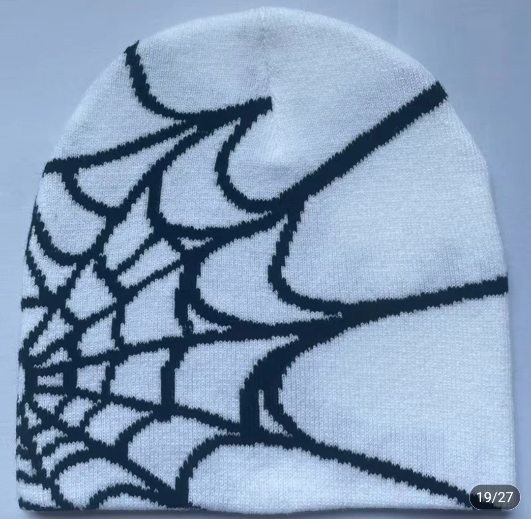 Spiderweb Pattern Knit Beanies - photo 5