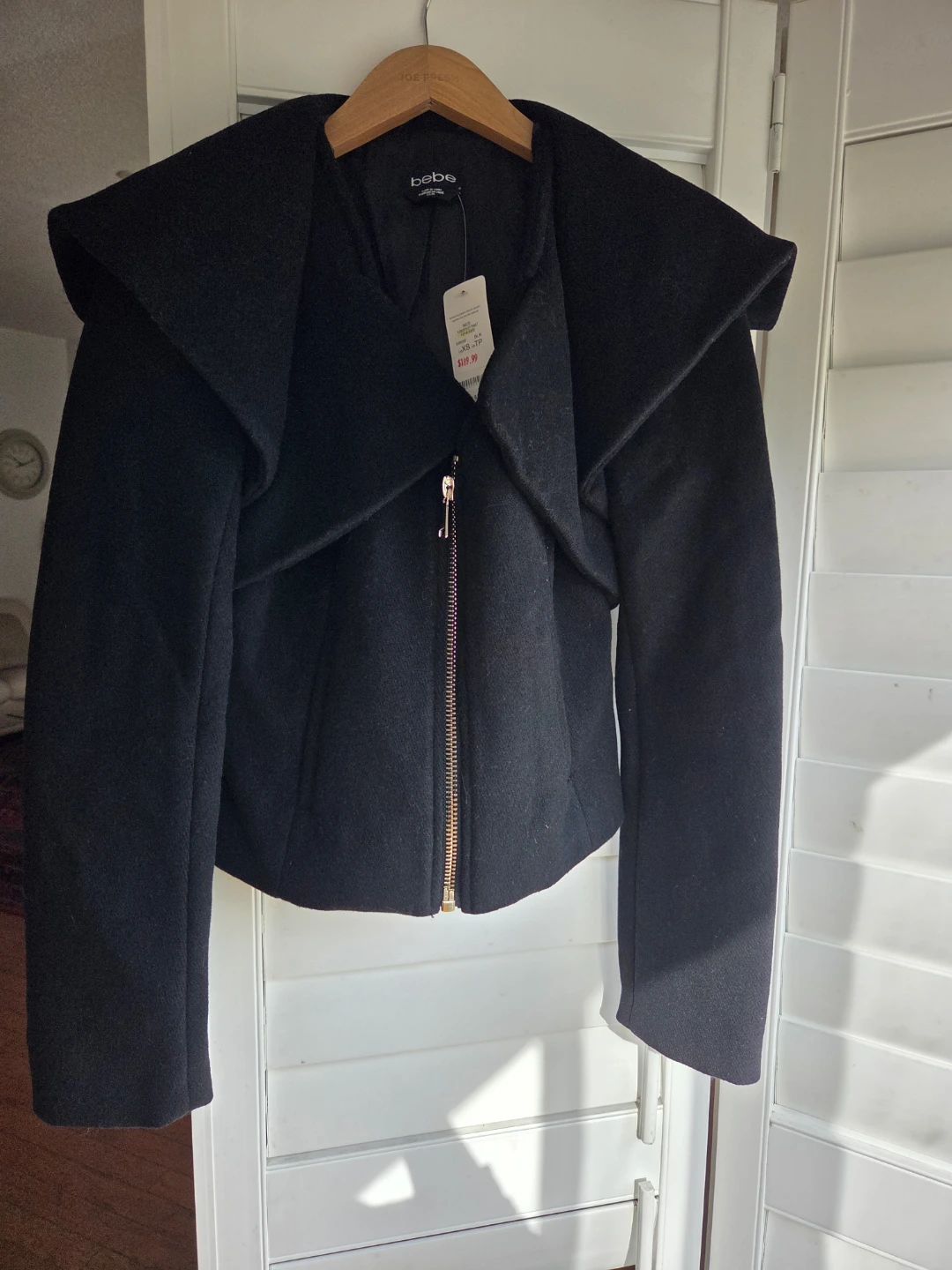 bebe Natalie Flouncy Collar Jacket - Black XS