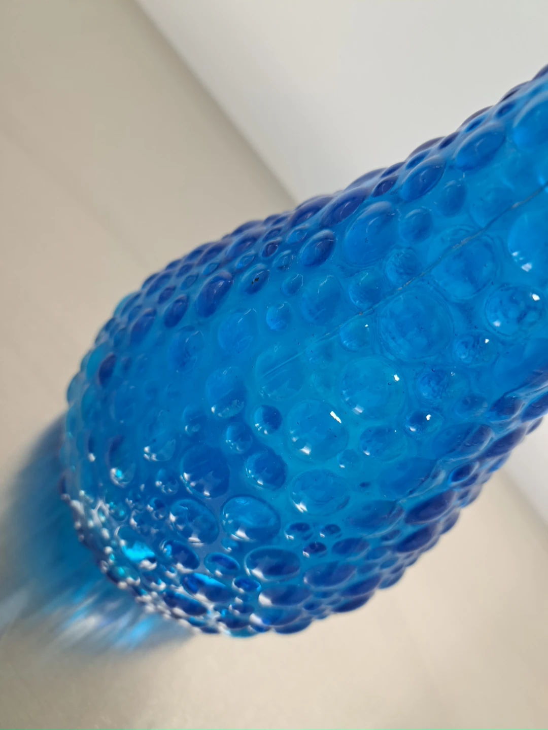 MCM Vintage Blue Hobnail Glass Genie Bottle Decanter - photo 2