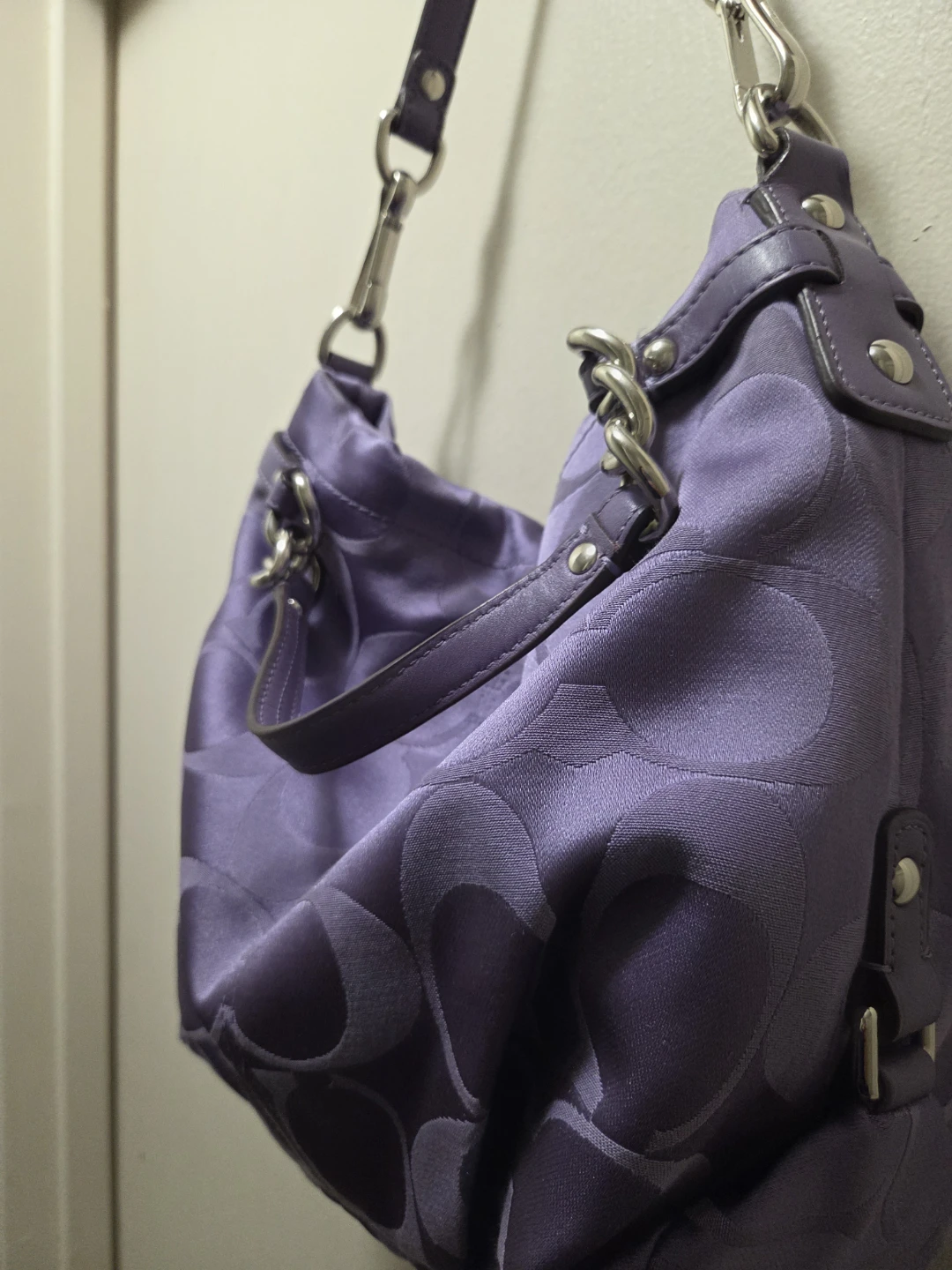 Coach Signature Purple Hobo Bag - photo 3