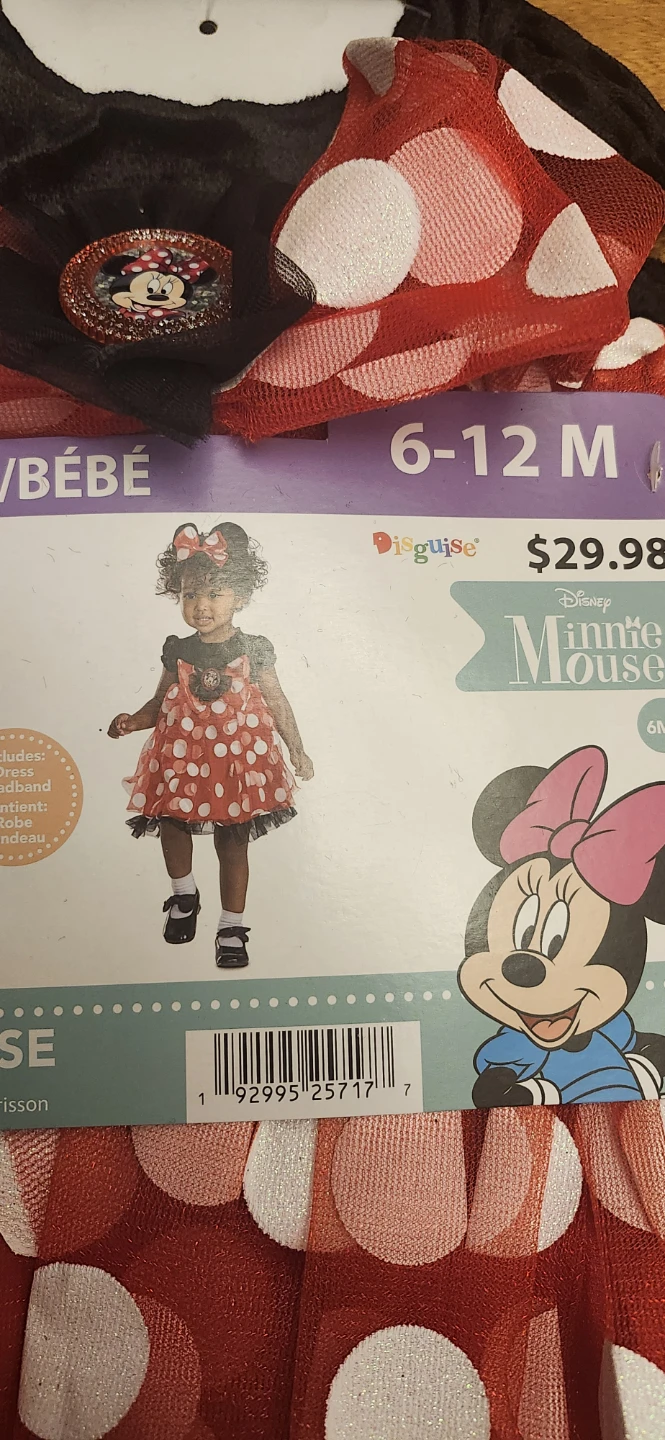 Disney Minnie Mouse Infant Costume 6-12 Months - photo 2