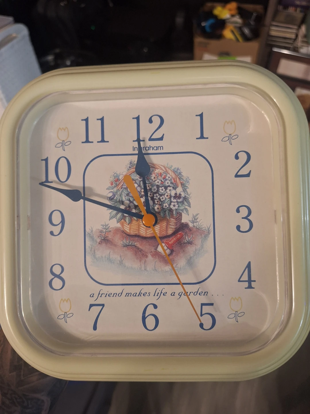 Ingraham square wall clock