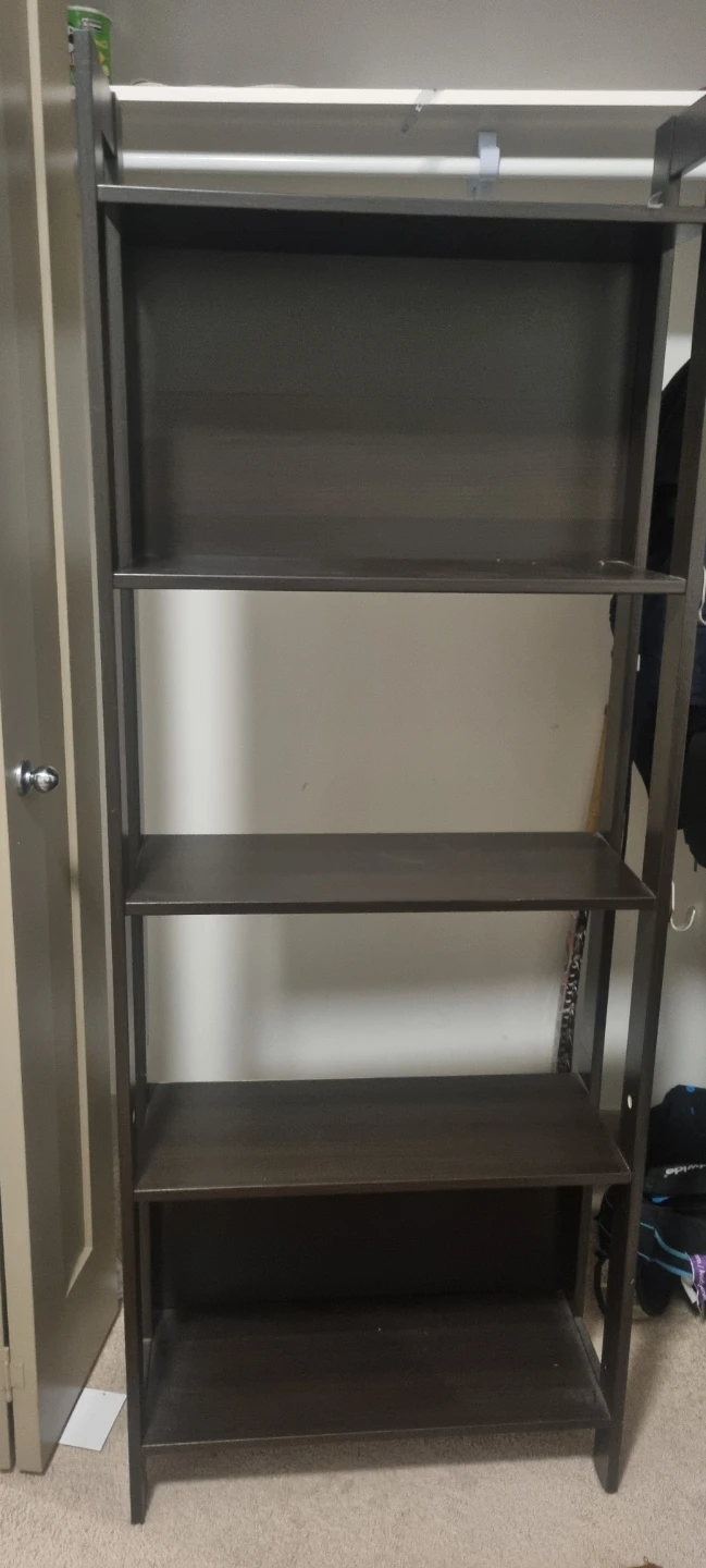 Dark Brown Four-Shelf Bookcase