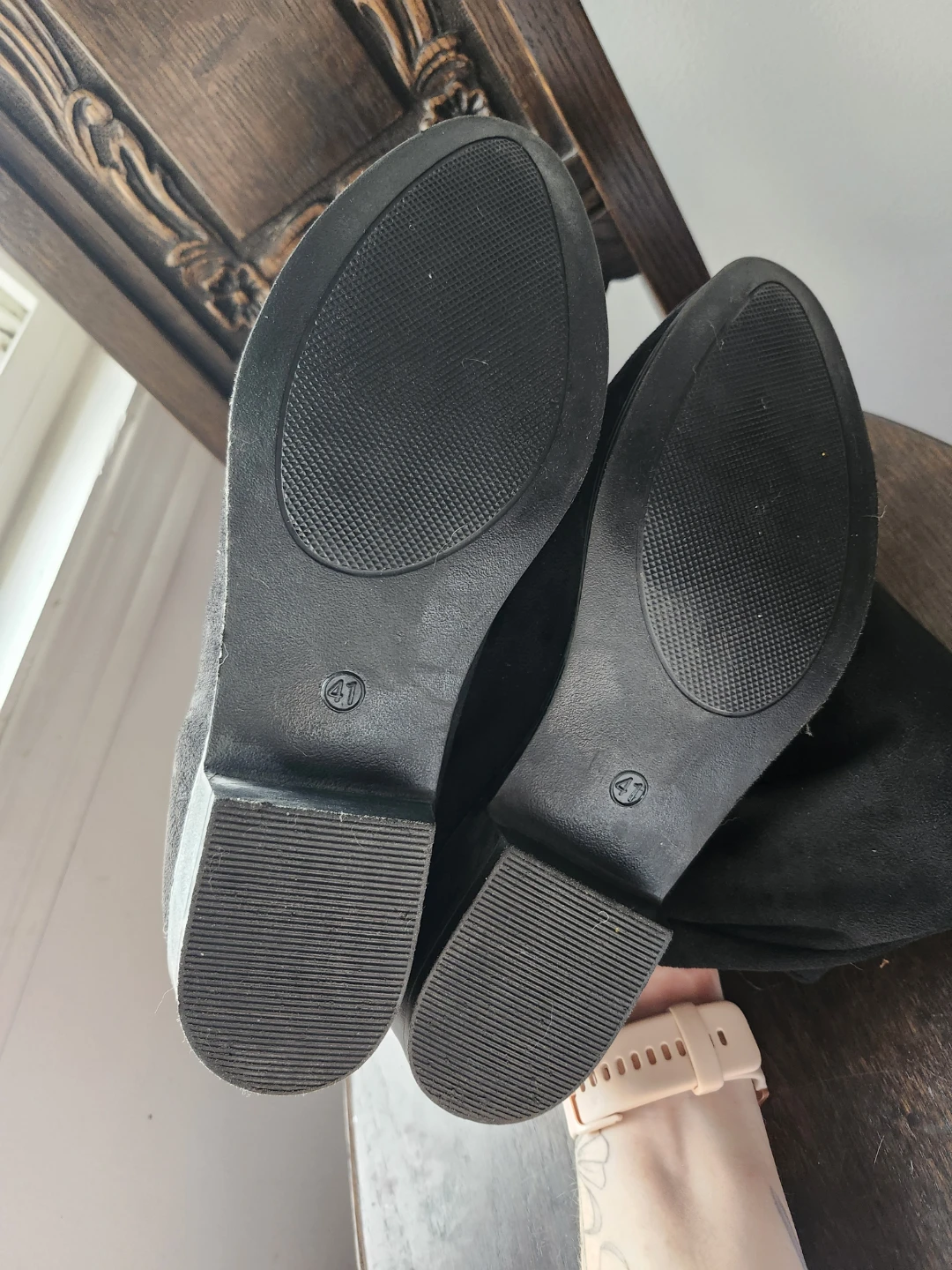 Black Faux Suede Boots Size 41 - photo 3