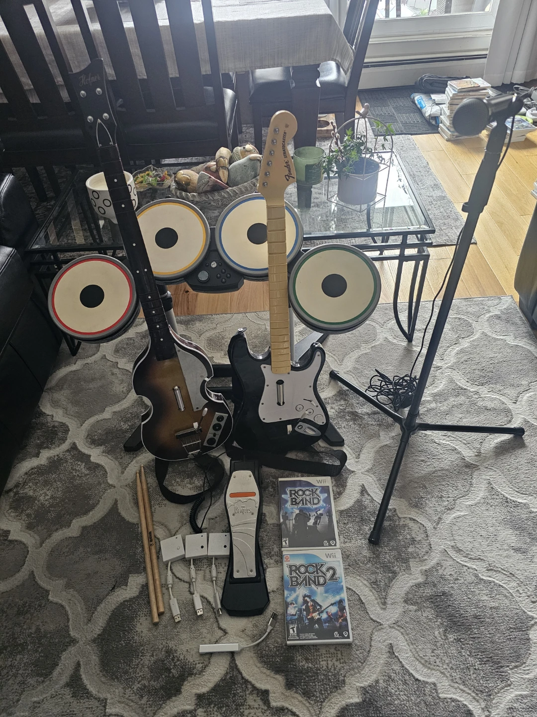 Nintendo Wii Rockband 1 And 2 Bundle