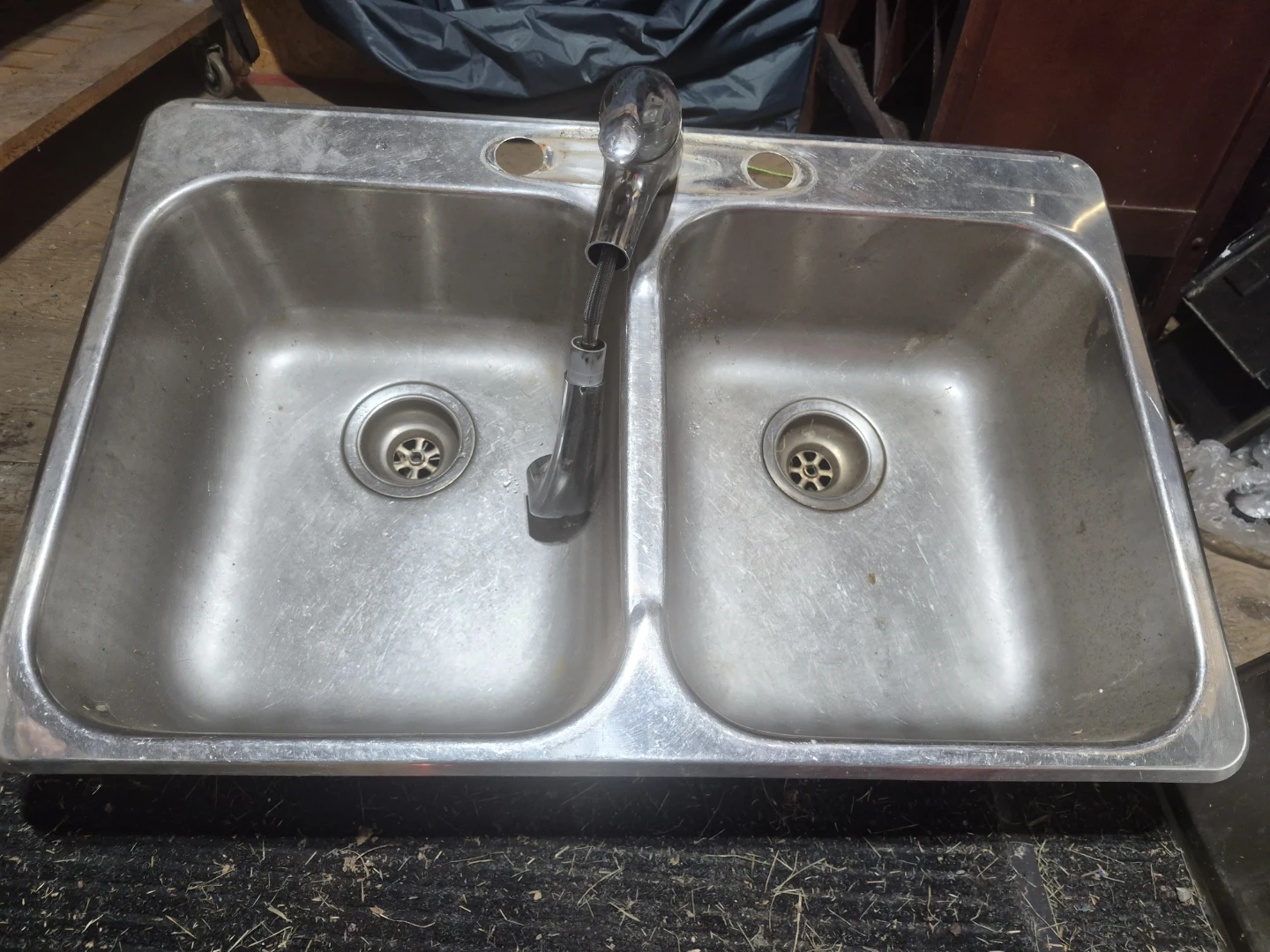 Double Bowl Stainless Steel Kitchen Sink with Faucet