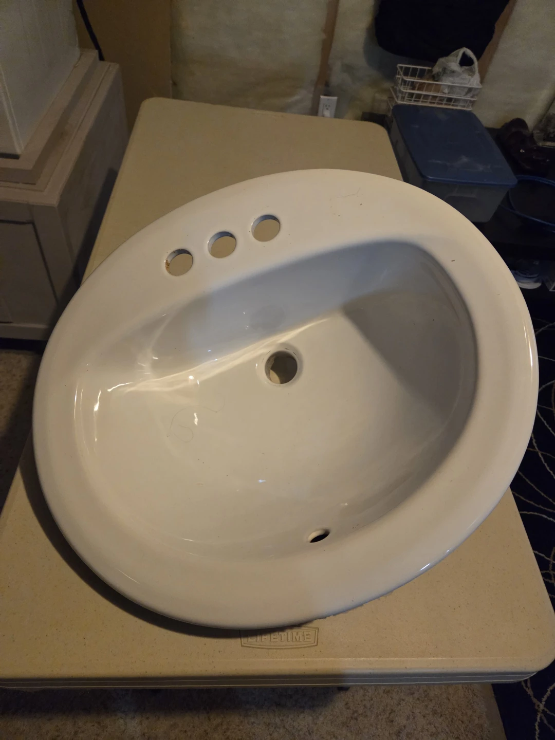 White Bathroom Drop-In Sink - photo 2