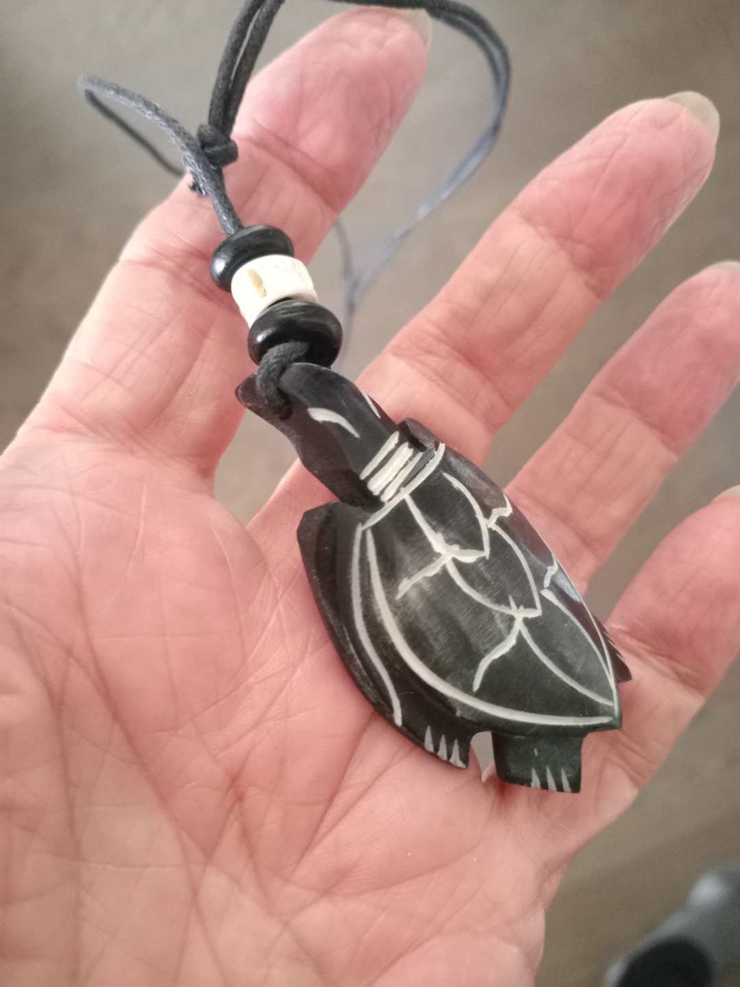 Hand-carved Turtle Pendant Necklace