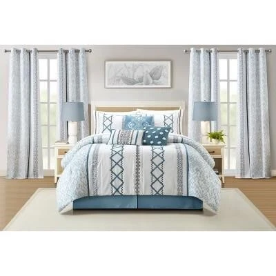 Nanshing Anthony Blue 15-Piece Queen Bed-in-a-Bag Set