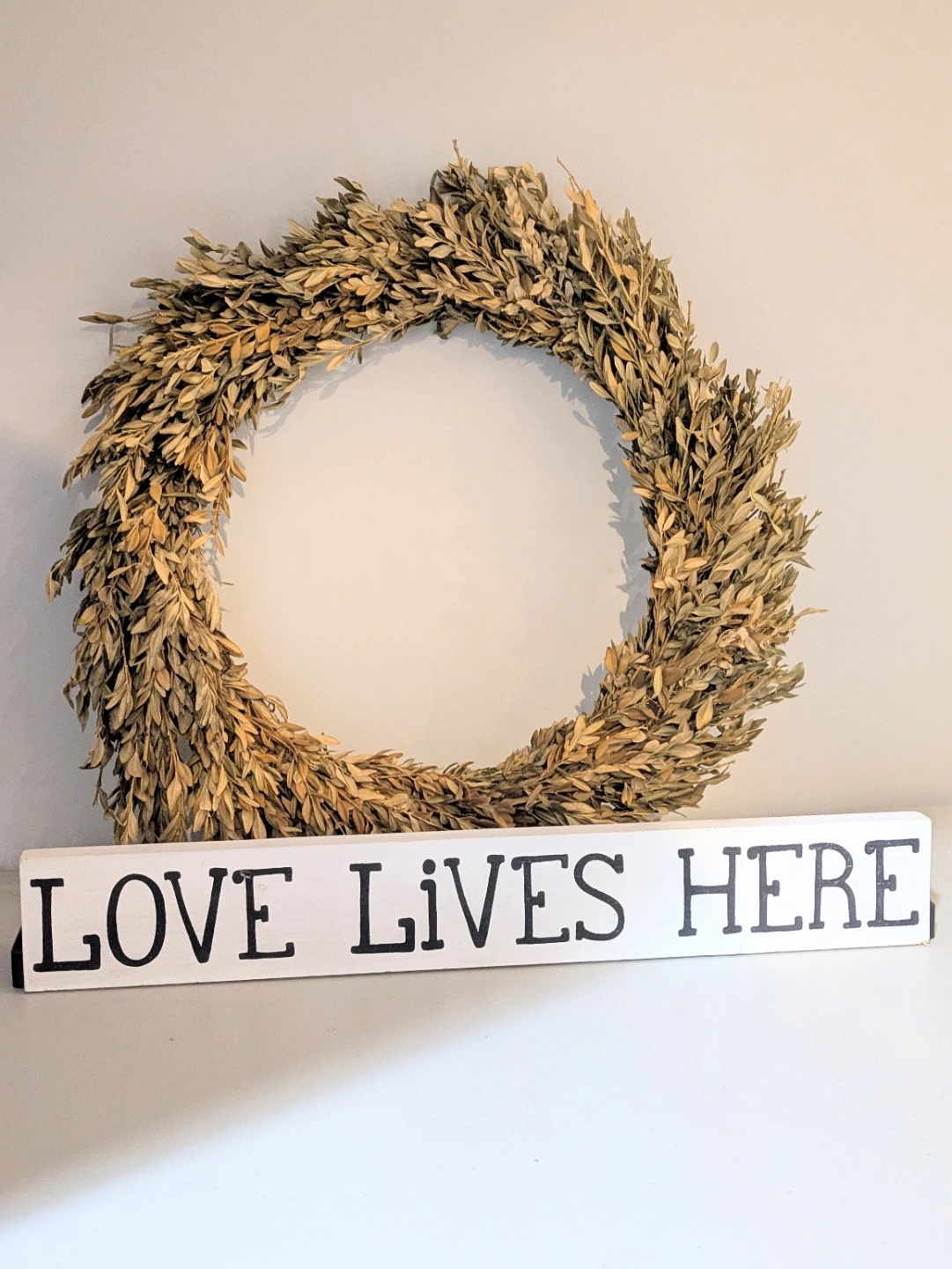 Love Lives Here wooden sign home decor