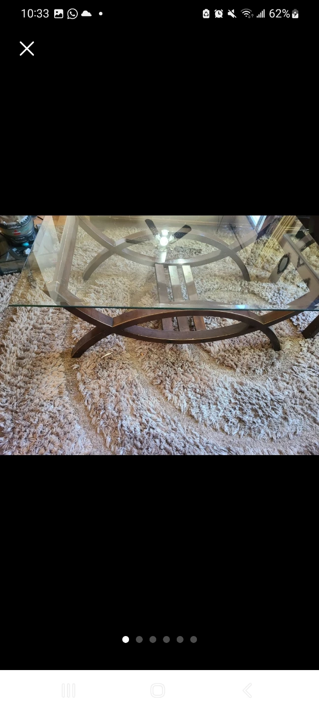 Glass top coffee and end table set - photo 3