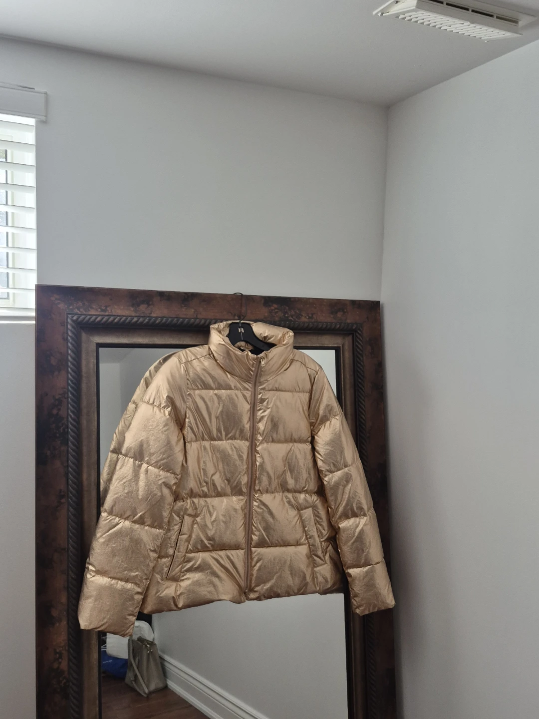 J.Crew metallic gold puffer jacket