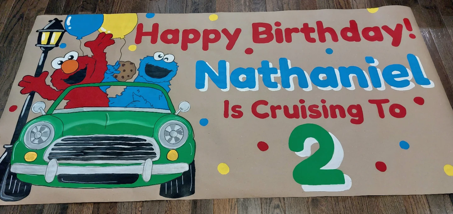 Custom Hand-Painted Paper Birthday Banners - photo 2