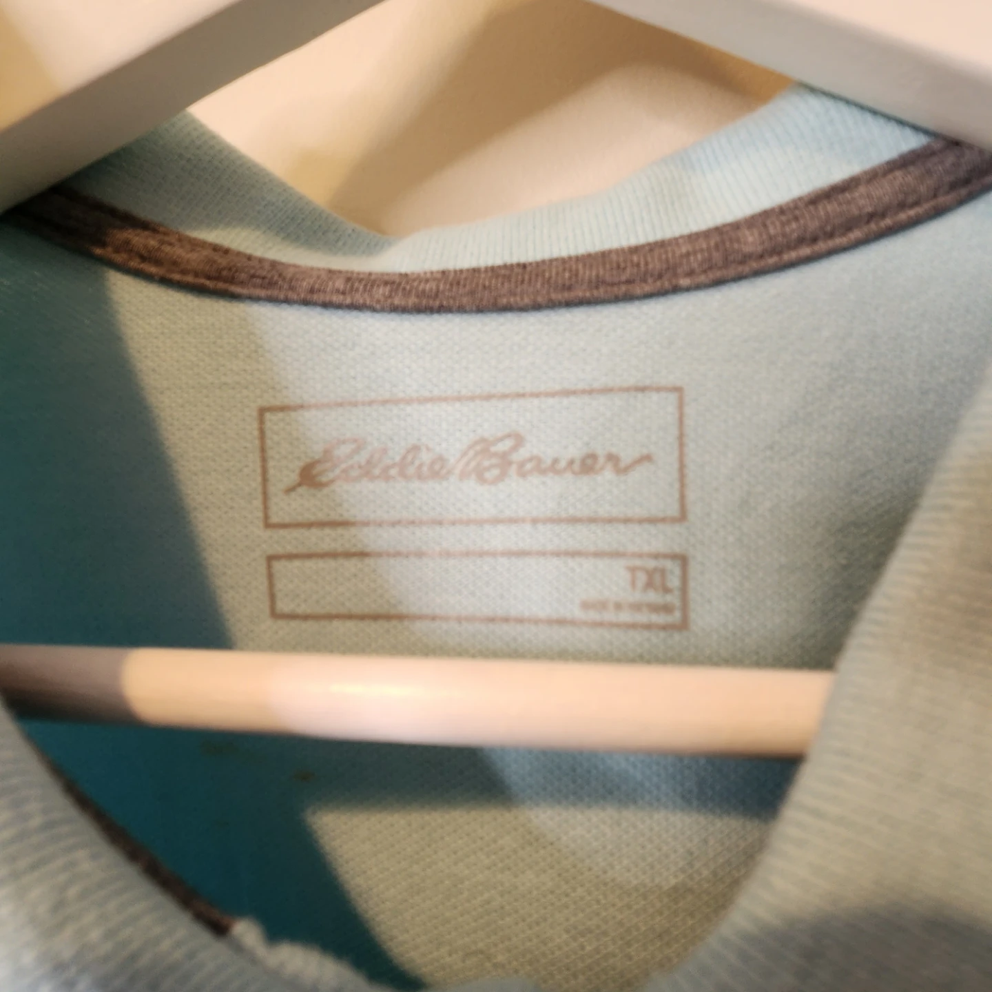 Eddie Bauer Men's Light Blue Polo Shirt - photo 3