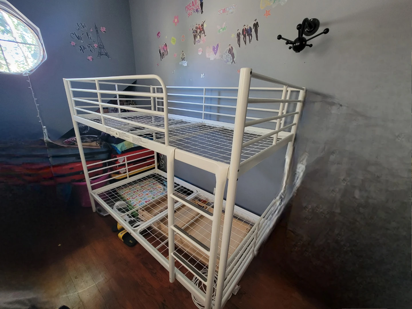 White Metal Twin Bunk Bed