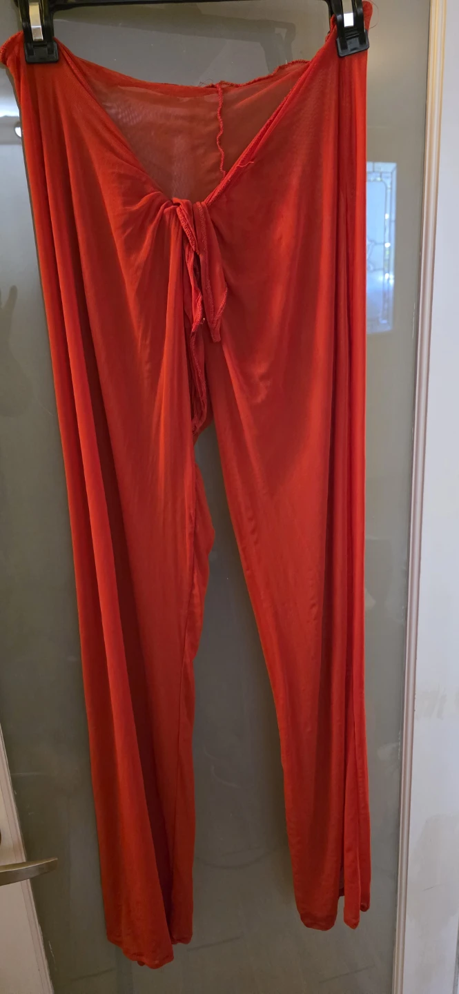 Red Mesh Beach Cover-up Trousers