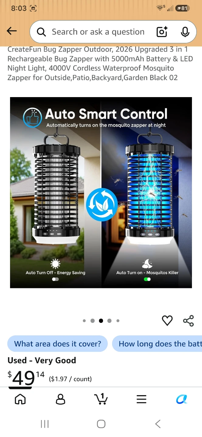 CreateFun Rechargeable Outdoor Bug Zapper - photo 5