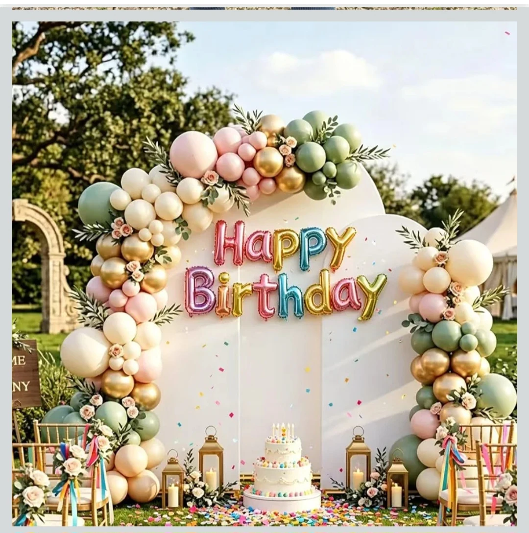 Set of 3 Gold Arch Backdrop Stands with Covers - photo 3