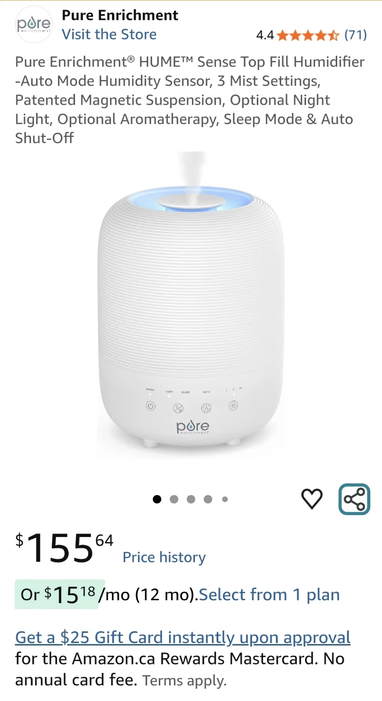 Pure Enrichment HUME Sense Top Fill Humidifier - photo 3