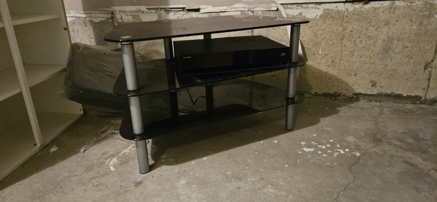 3-Tier Black Glass TV Stand - photo 3