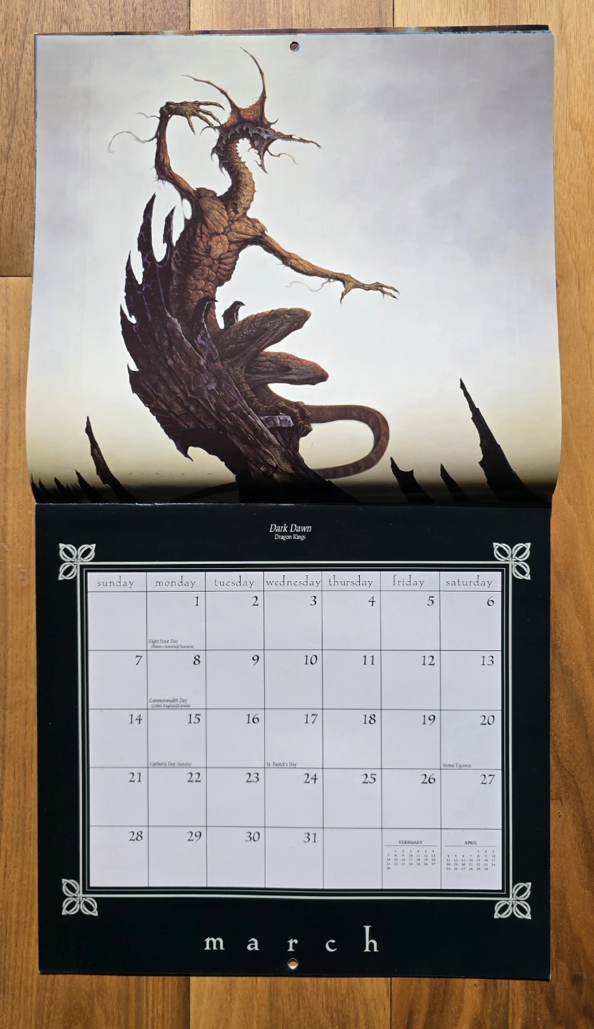 Vintage 1993 Dragonlance & Other Worlds Calendar - photo 3