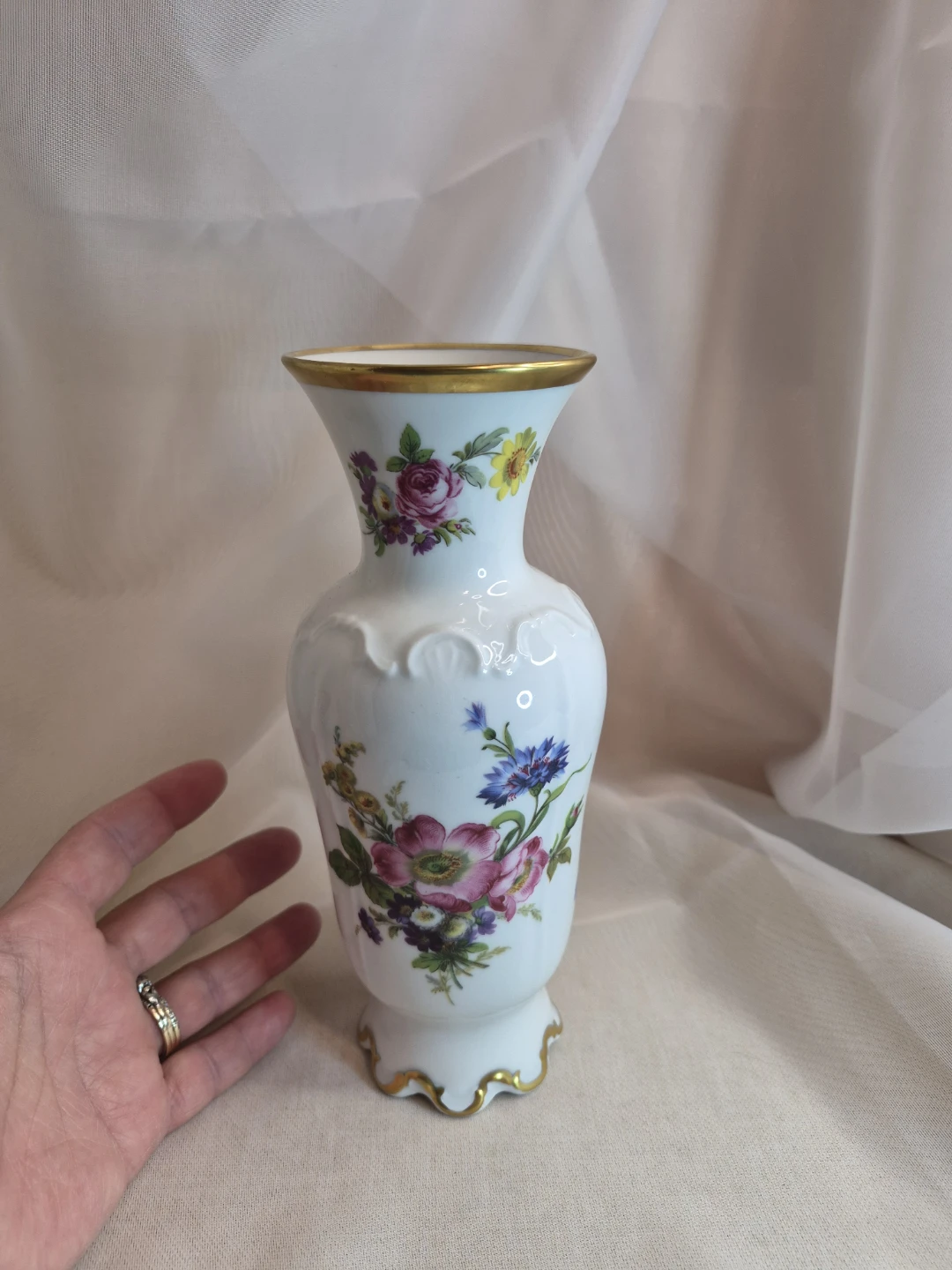 Royal Porzallan Bavaria KPM Germany Handarbeit Foral Vase - photo 2